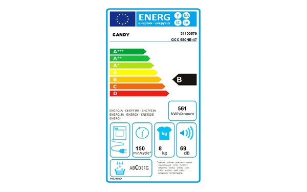 CANDY GCC580NB - &Eacute;tiquette &eacute;nergie