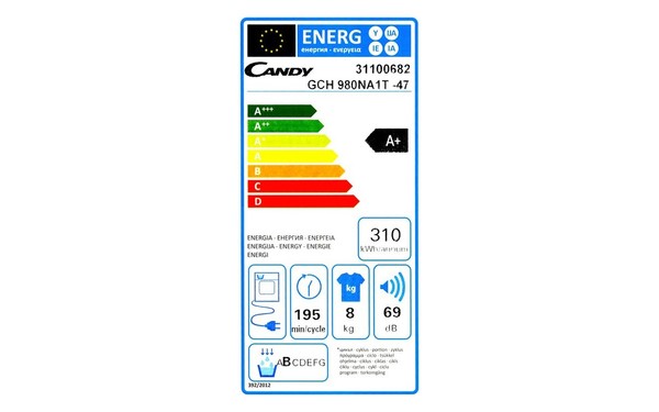 CANDY GCH980NA1T - &Eacute;tiquette &eacute;nergie