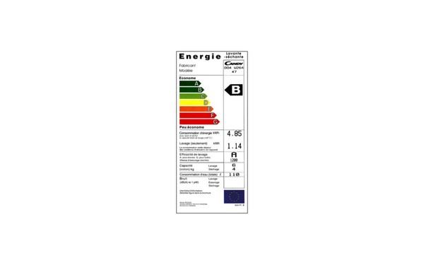 CANDY GO4W264 - &Eacute;tiquette &eacute;nergie