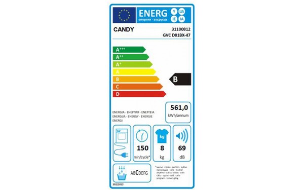 CANDY GVCD81BX-47 - &Eacute;tiquette &eacute;nergie