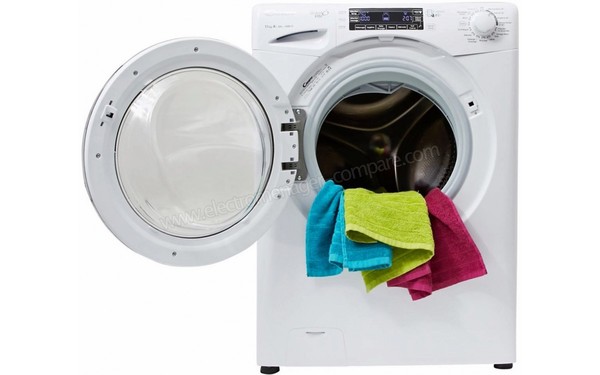 CANDY GVF1411LWHC5-47 - Vue de face hublot ouvert (cr&eacute;dit : Boulanger)