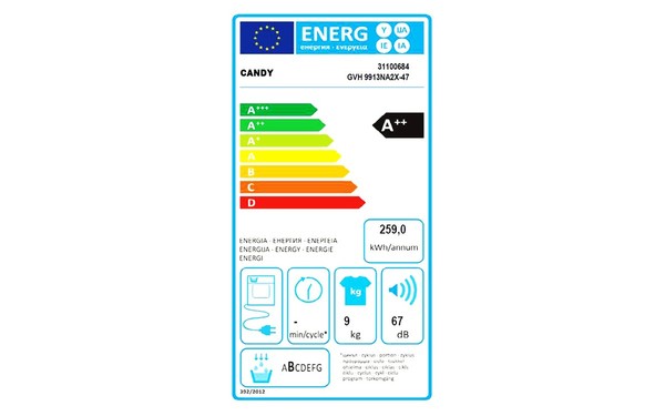 CANDY GVH9913NAX2 - &Eacute;tiquette &eacute;nergie