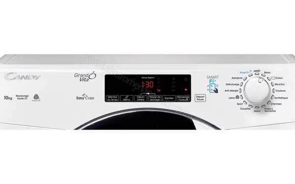 CANDY GVSFC10TCEX-47 - Panneau de commandes (cr&eacute;dit : Boulanger)