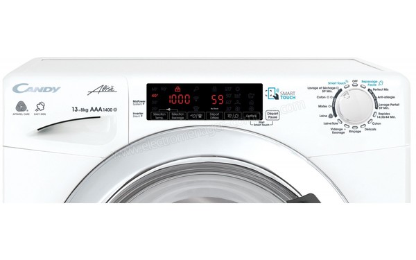 CANDY GVSW4138TWHC-47 - Panneau de commandes (cr&eacute;dit : Boulanger)