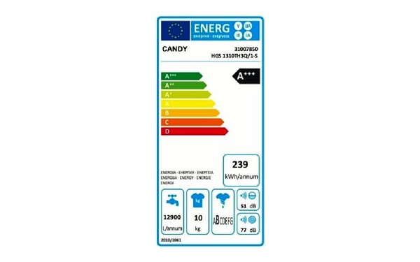 CANDY HGS1310TH3Q/1-S - &Eacute;tiquette &eacute;nergie