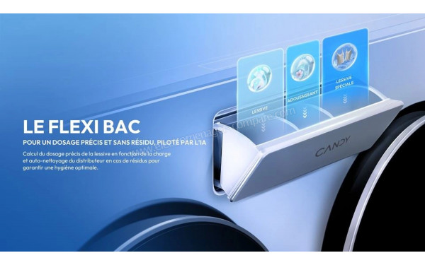 CANDY MQD 410CBL9-47 MultiWash - Zoom sur le tiroir lessiviel