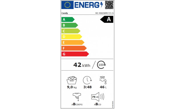 CANDY RO496DWMC7/1-S - &Eacute;tiquette &eacute;nergie v2