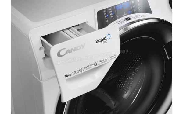 CANDY RP4146BWMBC/1-S - Zoom sur le tiroir lessiviel