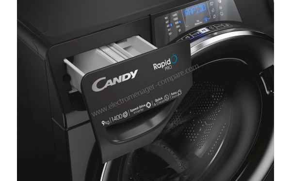 CANDY RP496BWMBCB/1-S - Zoom sur le tiroir lessiviel
