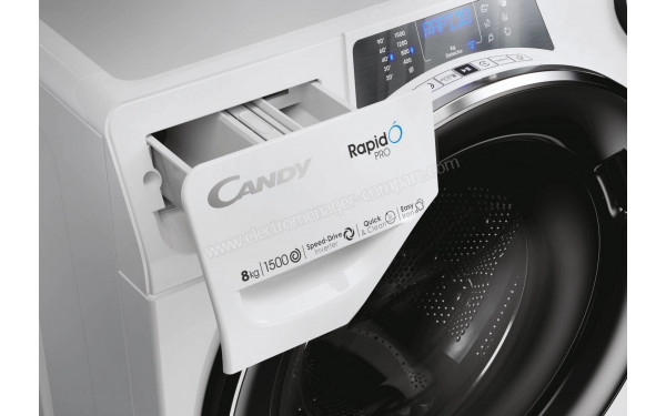 CANDY RP586BWMBC/1-S - Zoom sur le tiroir lessiviel