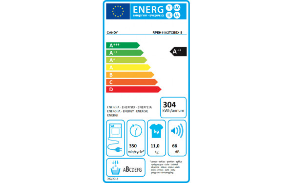 CANDY RPEH11A2TCBEX-S - &Eacute;tiquette &eacute;nergie