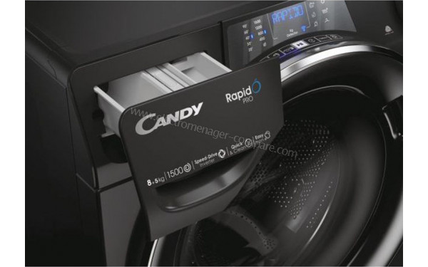 CANDY RPW5856BWMBCB-S - Zoom sur le tiroir lessiviel