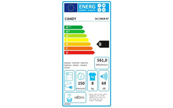 CANDY SLCD81B-47 - &Eacute;tiquette &eacute;nergie