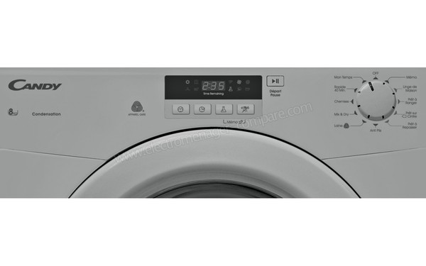 CANDY SLCD81BS-47 - Panneau de commandes (cr&eacute;dit : Boulanger)