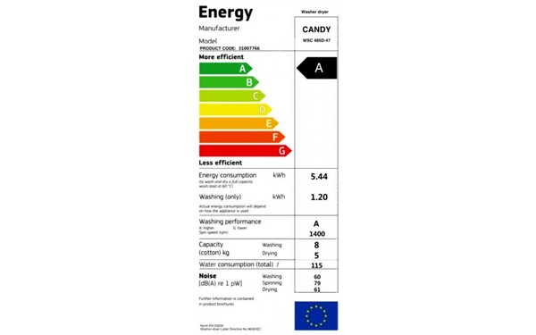 CANDY WSC485DB-47 - &Eacute;tiquette &eacute;nergie