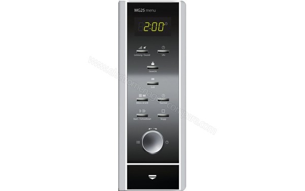 CASO MG25 Menu - Panneau de commandes