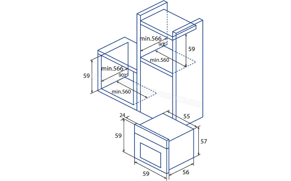 CATA MRA 7108 WH - Dimensions