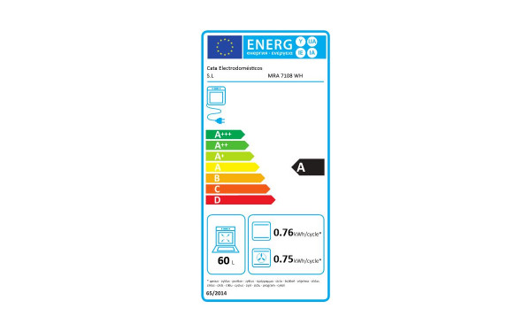 CATA MRA 7108 WH - &Eacute;tiquette &eacute;nergie