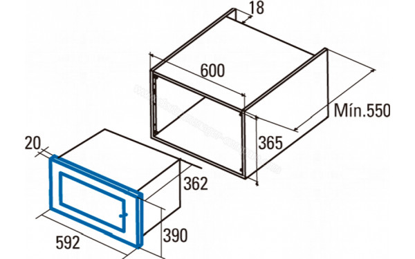 CATA MW BI2505DCG BK - Dimensions