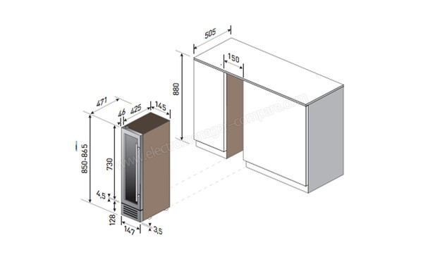 CAVISS SE107SFE - Sch&eacute;ma encastrement