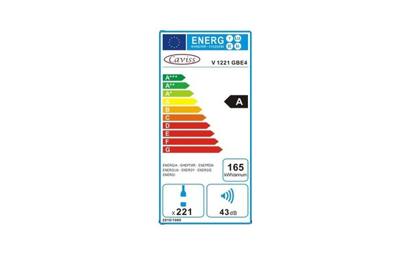 CAVISS V1221GBE4 - &Eacute;tiquette &eacute;nergie