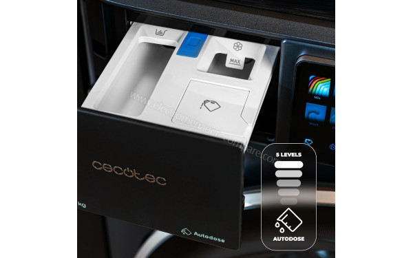 CECOTEC Bolero DressCode 9950 Autodose Inverter 3D Ice Blue A - Zoom sur le tiroir lessiviel