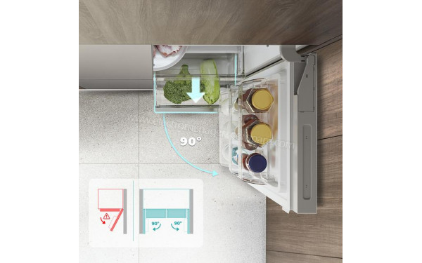 CECOTEC Bolero CoolMarket SBS 436 SBI Inox E - Ouverture de porte 90&deg;