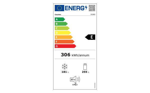 CECOTEC Bolero CoolMarket SBS 436 SBI Inox E - &Eacute;tiquette &eacute;nergie v2