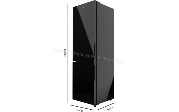 CECOTEC Bolero CoolMarket Combi 250 Black Glass E - Dimensions