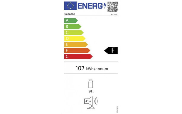 CECOTEC Bolero CoolMarket TT 90 Inox - &Eacute;tiquette &eacute;nergie v2