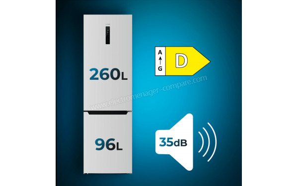 CECOTEC Bolero CoolMarket Combi 356 White D - Dimensions