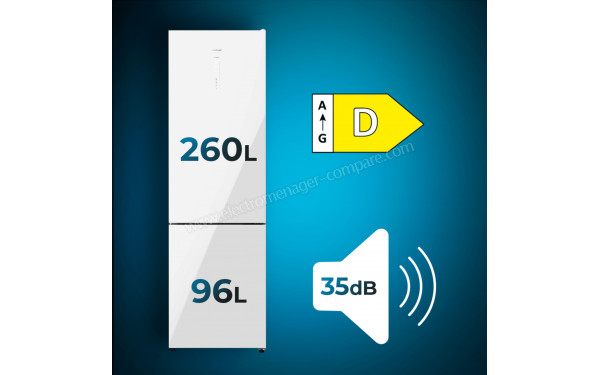 CECOTEC Bolero CoolMarket Combi 356 White Glass D - Dimensions