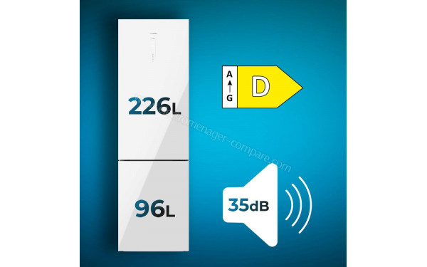 CECOTEC Bolero CoolMarket Combi 322 Glass White D - Dimensions