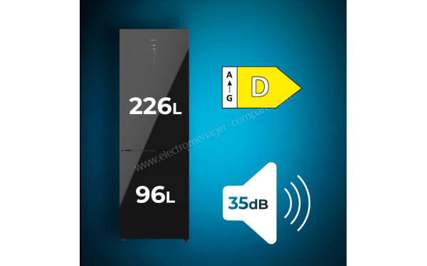 CECOTEC Bolero CoolMarket Combi 322 Glass Dark D - Dimensions