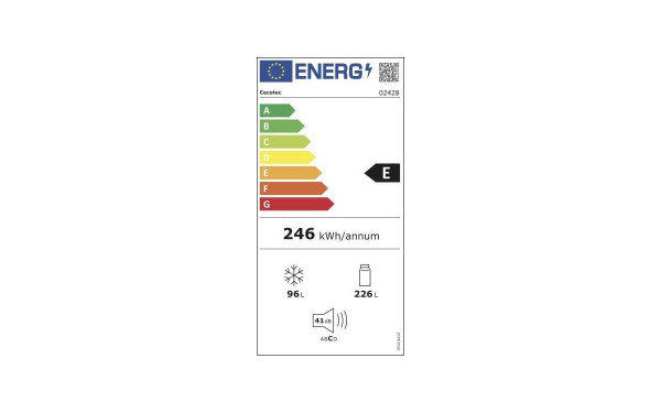 CECOTEC Bolero CoolMarket Combi 322 White E - &Eacute;tiquette &eacute;nergie v2