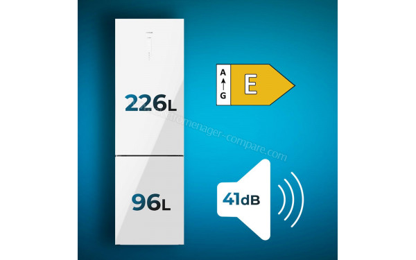 CECOTEC Bolero CoolMarket Combi 322 Glass White E - Dimensions
