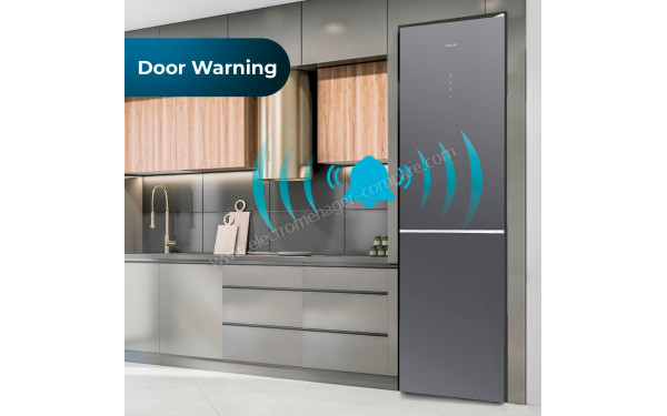 CECOTEC Bolero CoolMarket Combi 322 Glass Grey D - Door Warning