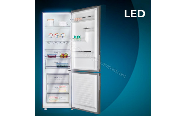 CECOTEC Bolero CoolMarket Combi 322 Glass Grey D - Eclairage LED