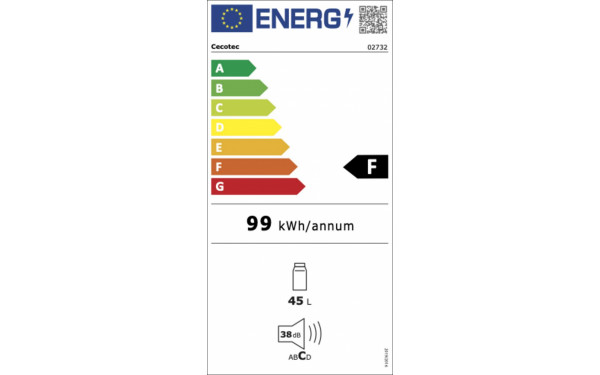 CECOTEC Bolero CoolMarket TT Origin 45 Beige - &Eacute;tiquette &eacute;nergie v2