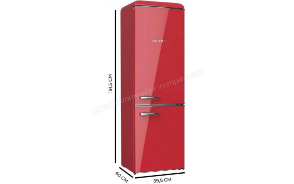 CECOTEC Bolero CoolMarket Combi Origin 300 Rouge E - Dimensions