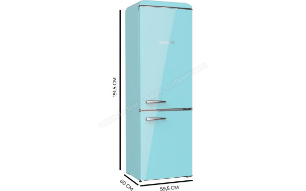 CECOTEC Bolero CoolMarket Combi Origin 300 Bleu E - Dimensions