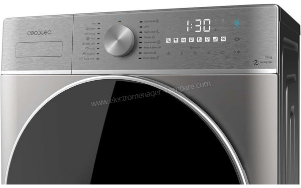 CECOTEC Bolero Wash&Dry 10680 Inverter Steel B - Panneau de commandes