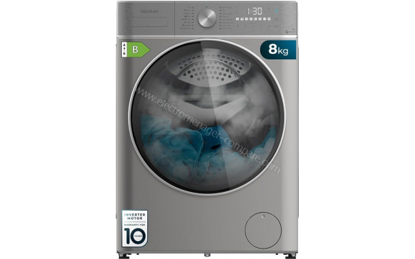 CECOTEC Bolero Wash&Dry 8580 Inverter Steel B - Vue de face