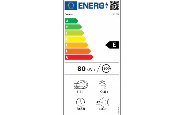 CECOTEC Bolero Aguazero 4201 E - &Eacute;tiquette &eacute;nergie v2