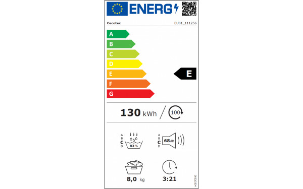 CECOTEC Bolero Dresscode Dry 8330 Steel - &Eacute;tiquette &eacute;nergie v2