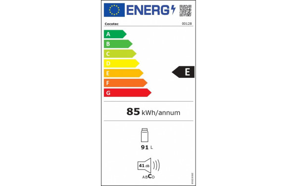 CECOTEC Bolero CoolMarket TT 90 Black E - &Eacute;tiquette &eacute;nergie v2