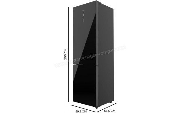 CECOTEC Bolero CoolMarket Combi 356 Black Glass D - Dimensions