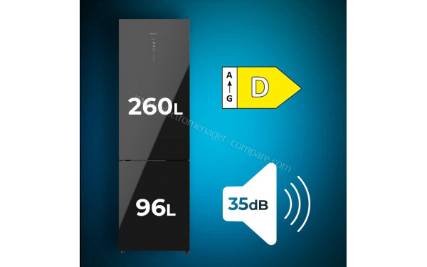 CECOTEC Bolero CoolMarket Combi 356 Black Glass D - Sp&eacute;cifications principales