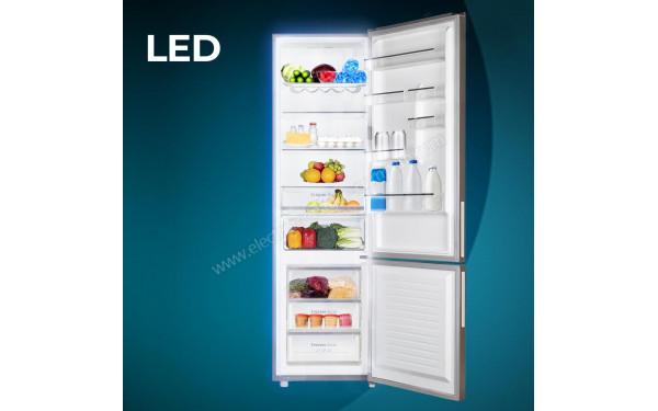 CECOTEC Bolero CoolMarket Combi 356 Glass Grey D - Eclairage int&eacute;gr&eacute; de type LED