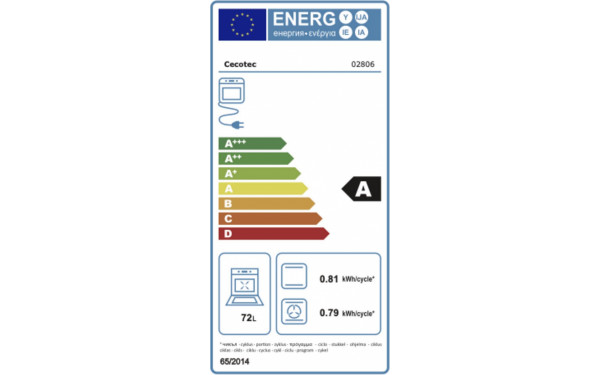 CECOTEC Bolero Hexa M226000 Inox A - &Eacute;tiquette &eacute;nergie